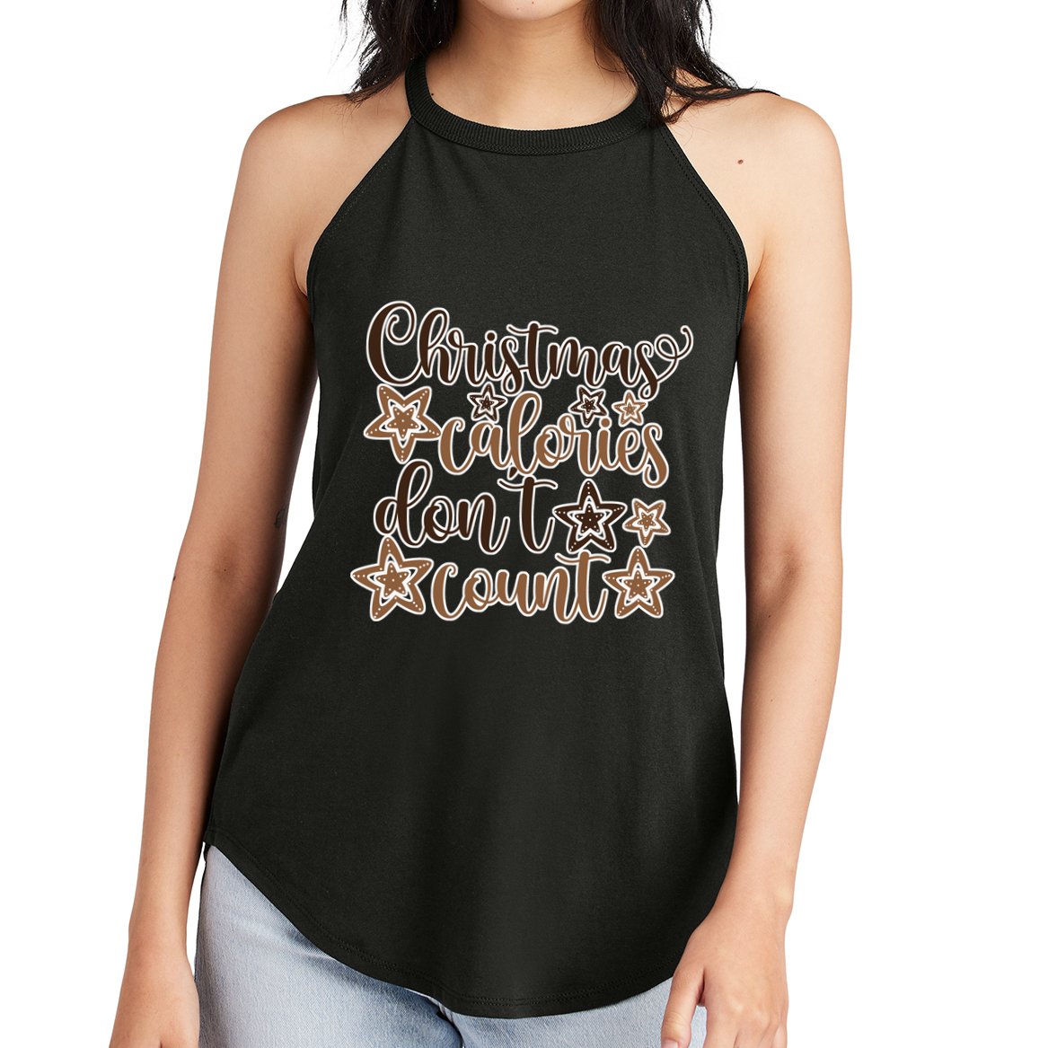 Christmas Calories Don't Count  Women's Perfect Tri Rocker Tank