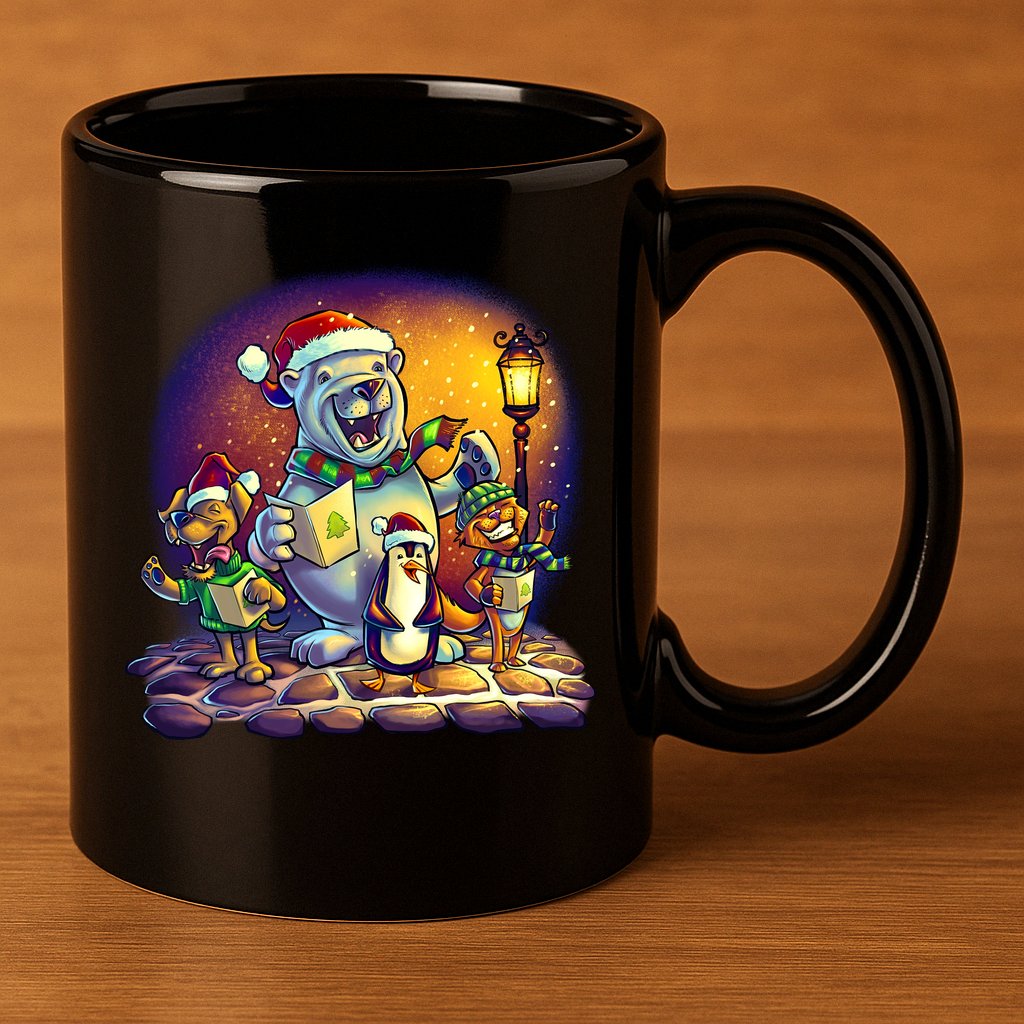 Christmas Carolers 11oz C Handle Ceramic Mug