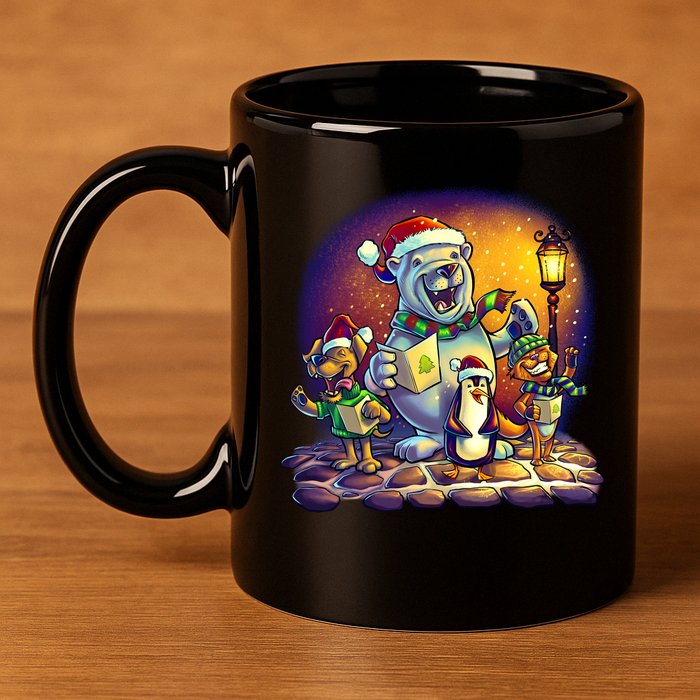 Christmas Carolers 11oz C Handle Ceramic Mug