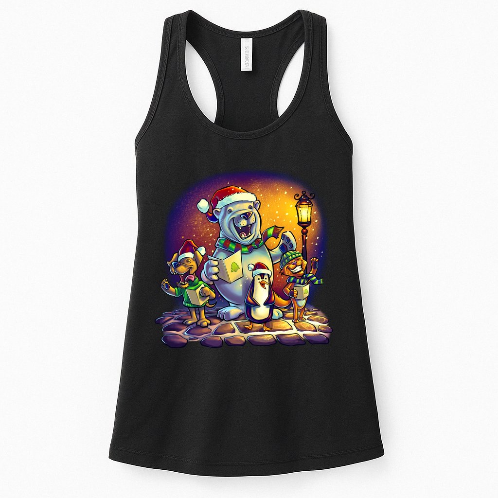 Christmas Carolers Womens Tank Top