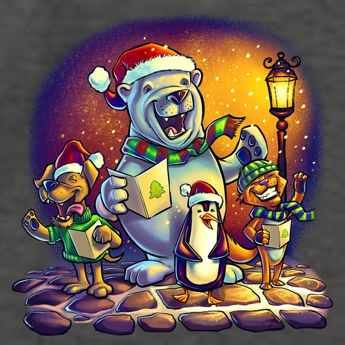 Christmas Carolers Vector Backpack
