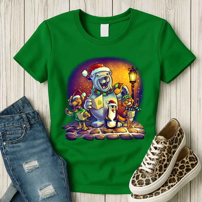 Christmas Carolers Womens T-Shirt