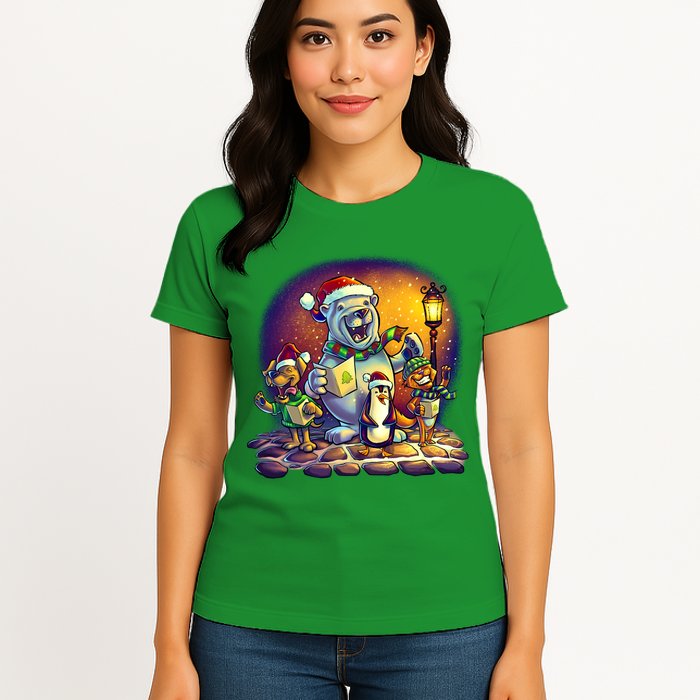Christmas Carolers Womens T-Shirt