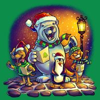 Christmas Carolers Womens T-Shirt