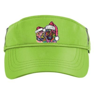 Christmas Cat & Dog W/Hat Dean Russo Adult Drive Performance Visor