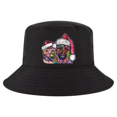 Christmas Cat & Dog W/Hat Dean Russo Cool Comfort Performance Bucket Hat