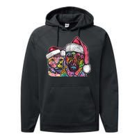 Christmas Cat & Dog W/Hat Dean Russo Performance Fleece Hoodie