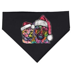 Christmas Cat & Dog W/Hat Dean Russo USA-Made Doggie Bandana