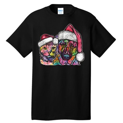 Christmas Cat & Dog W/Hat Dean Russo Tall T-Shirt