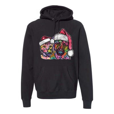 Christmas Cat & Dog W/Hat Dean Russo Premium Hoodie