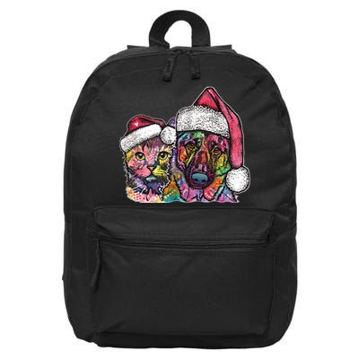 Christmas Cat & Dog W/Hat Dean Russo 16 in Basic Backpack