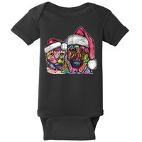 Christmas Cat & Dog W/Hat Dean Russo Baby Bodysuit