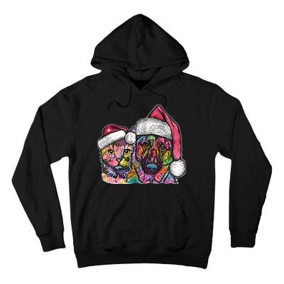 Christmas Cat & Dog W/Hat Dean Russo Tall Hoodie