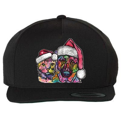 Christmas Cat & Dog W/Hat Dean Russo Wool Snapback Cap