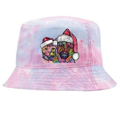 Christmas Cat & Dog W/Hat Dean Russo Tie-Dyed Bucket Hat