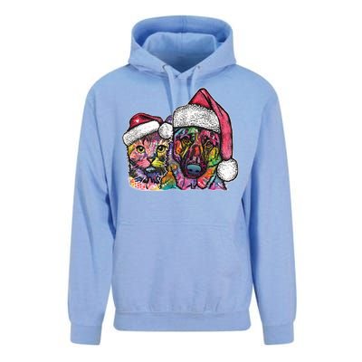 Christmas Cat & Dog W/Hat Dean Russo Unisex Surf Hoodie