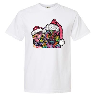 Christmas Cat & Dog W/Hat Dean Russo Garment-Dyed Heavyweight T-Shirt