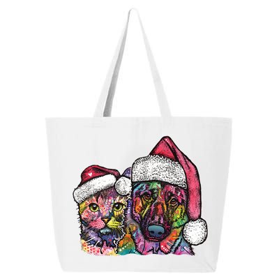 Christmas Cat & Dog W/Hat Dean Russo 25L Jumbo Tote