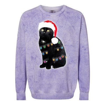 Christmas Cat Lights Colorblast Crewneck Sweatshirt