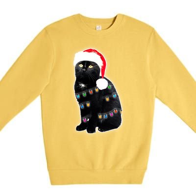 Christmas Cat Lights Premium Crewneck Sweatshirt