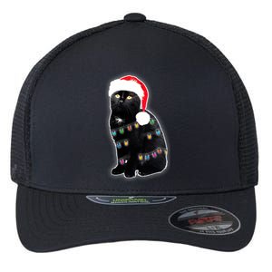 Christmas Cat Lights Flexfit Unipanel Trucker Cap