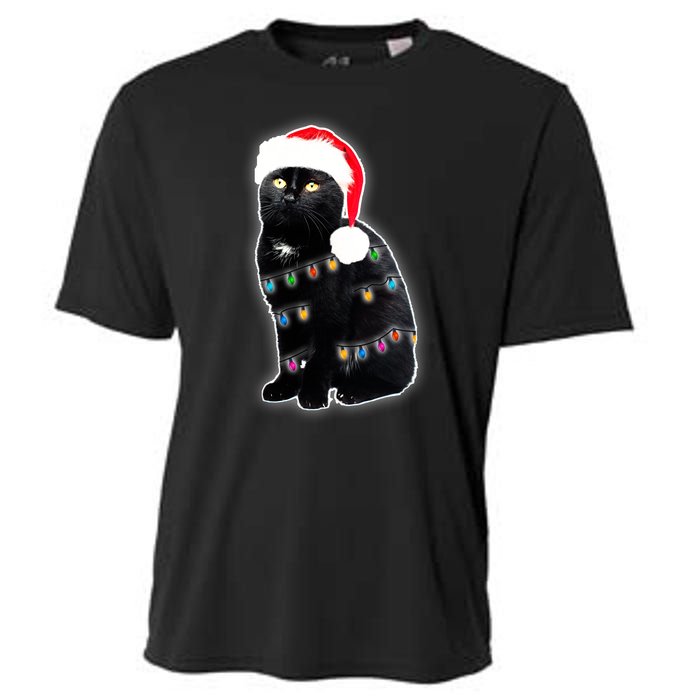 Christmas Cat Lights Cooling Performance Crew T-Shirt