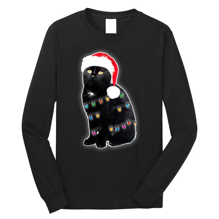 Christmas Cat Lights Long Sleeve Shirt