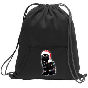 Christmas Cat Lights Sweatshirt Cinch Pack Bag