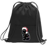 Christmas Cat Lights Sweatshirt Cinch Pack Bag