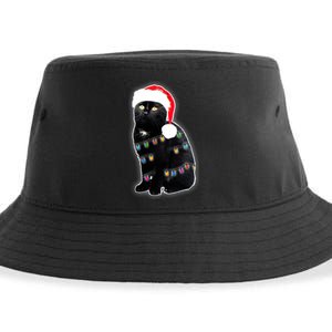 Christmas Cat Lights Sustainable Bucket Hat