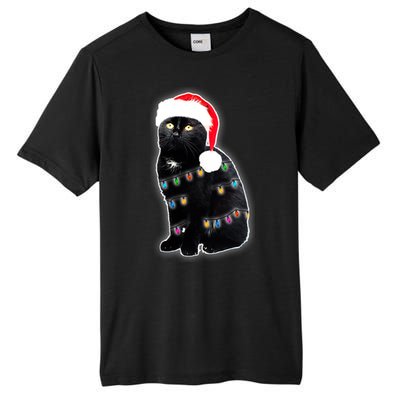 Christmas Cat Lights Tall Fusion ChromaSoft Performance T-Shirt