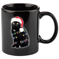 Christmas Cat Lights 11oz C Handle Ceramic Mug