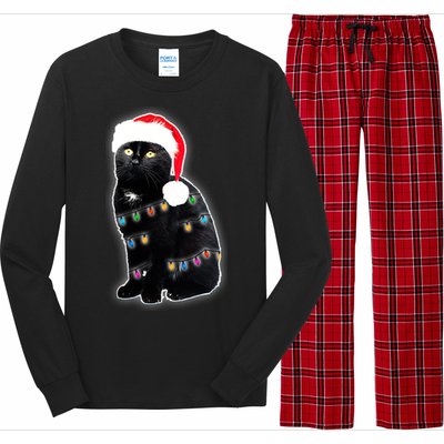 Christmas Cat Lights Long Sleeve Pajama Set