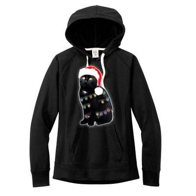 Christmas Cat Lights Women's Fleece Hoodie