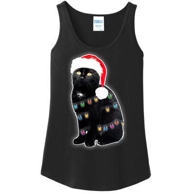 Christmas Cat Lights Ladies Essential Tank