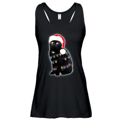 Christmas Cat Lights Ladies Essential Flowy Tank