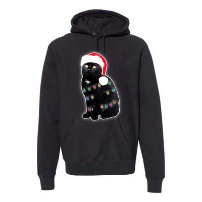 Christmas Cat Lights Premium Hoodie