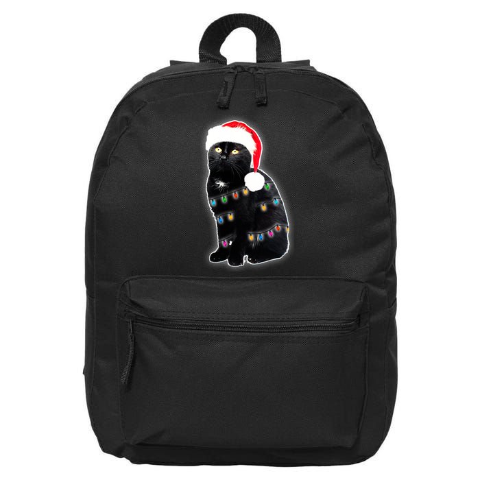 Christmas Cat Lights 16 in Basic Backpack