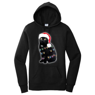 Christmas Cat Lights Women's Pullover Hoodie