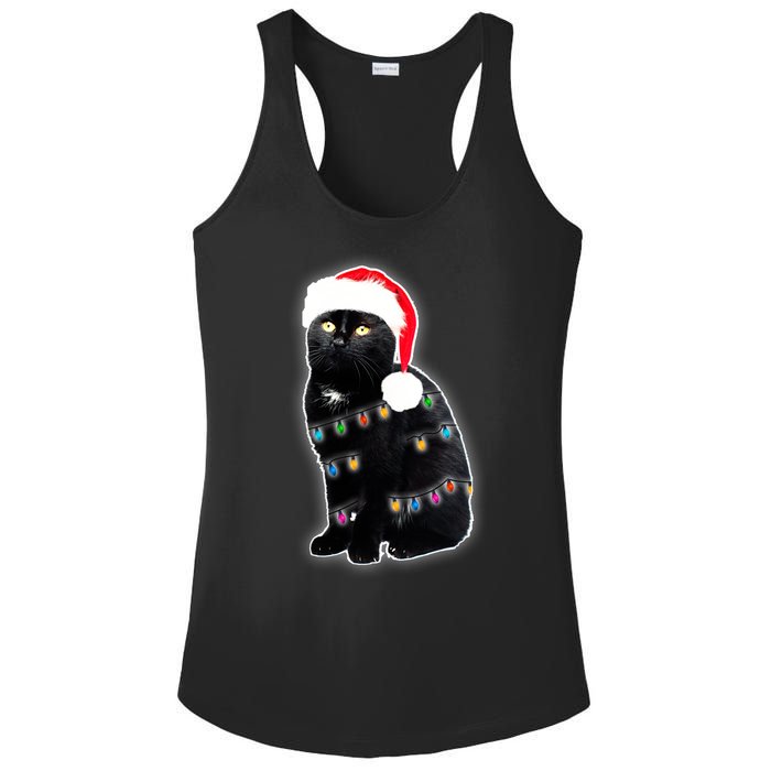 Christmas Cat Lights Ladies PosiCharge Competitor Racerback Tank