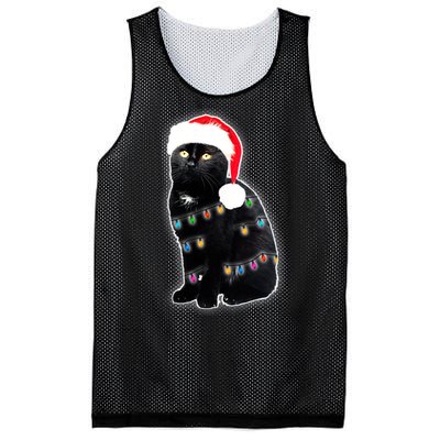 Christmas Cat Lights Mesh Reversible Basketball Jersey Tank