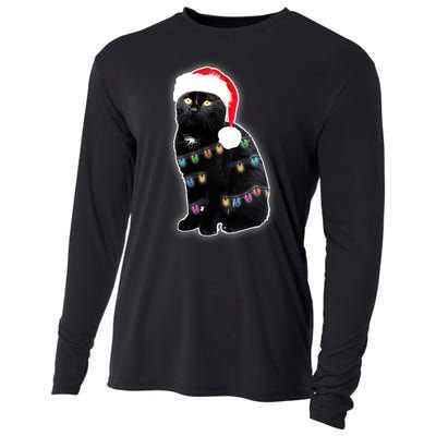 Christmas Cat Lights Cooling Performance Long Sleeve Crew