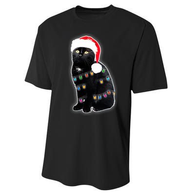 Christmas Cat Lights Performance Sprint T-Shirt