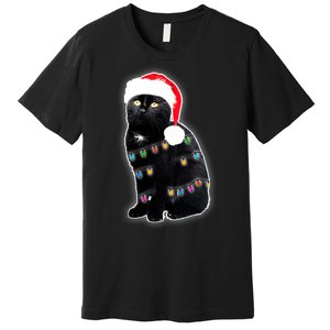 Christmas Cat Lights Premium T-Shirt