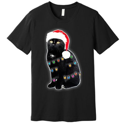Christmas Cat Lights Premium T-Shirt