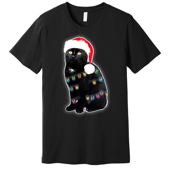 Christmas Cat Lights Premium T-Shirt