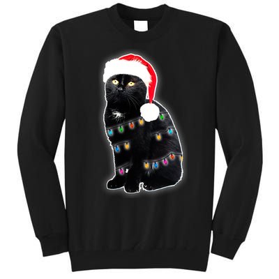 Christmas Cat Lights Tall Sweatshirt