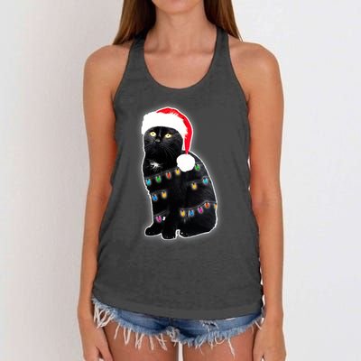 Christmas Cat Lights Women's Knotted Racerback Tank