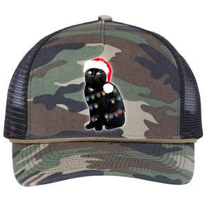 Christmas Cat Lights Retro Rope Trucker Hat Cap