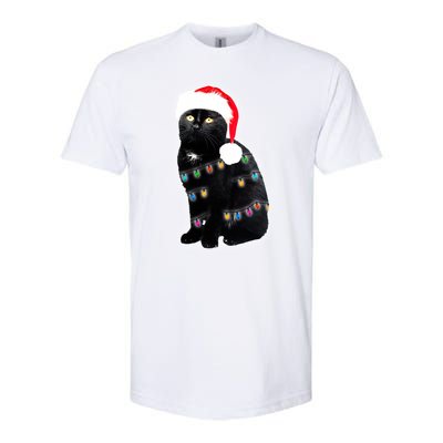 Christmas Cat Lights Softstyle CVC T-Shirt